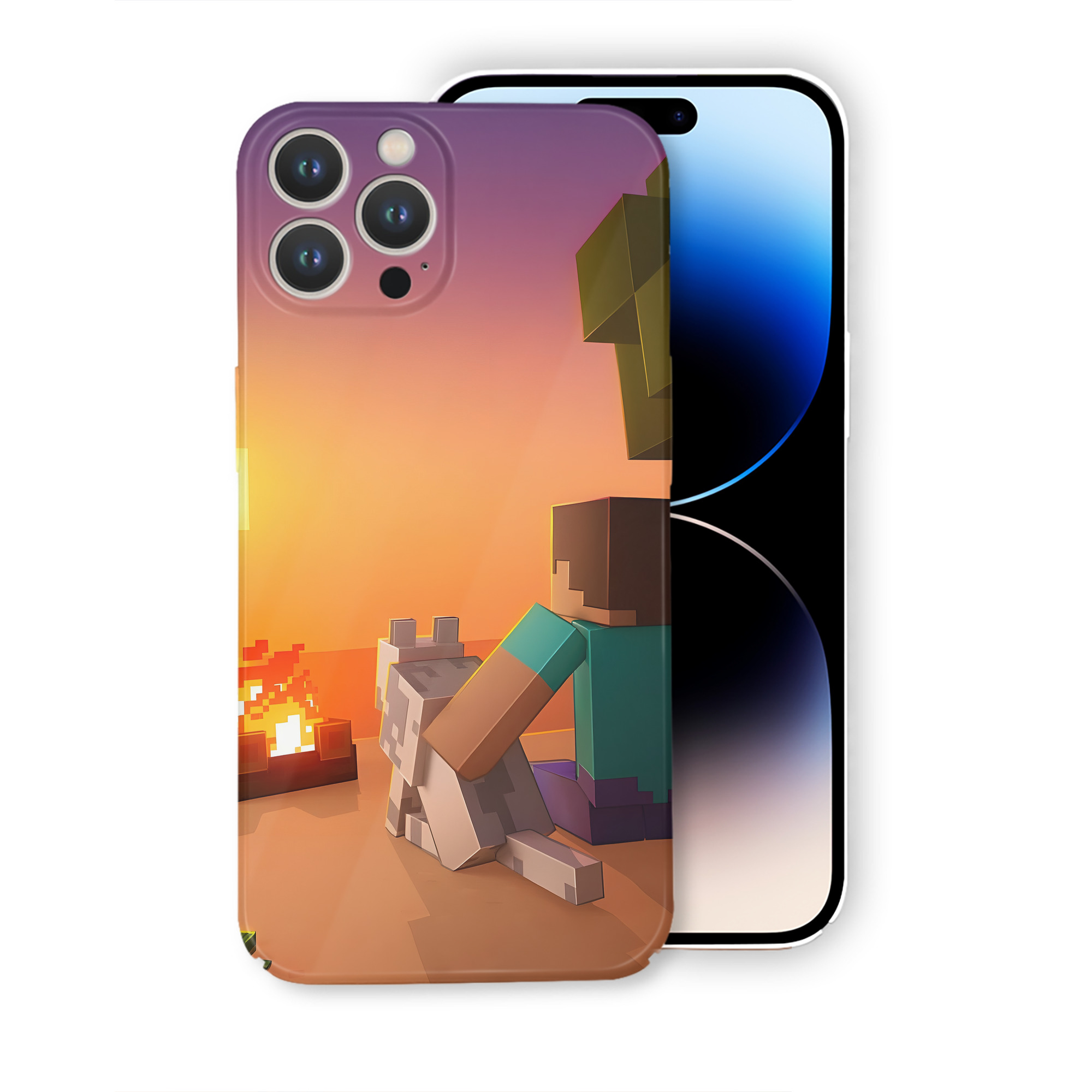 （画像用） マインクラフト ブロックの世界 Minecraft MC Block world 【iPhone 14シリーズ対応】ハードケース